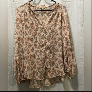 Democracy - Long Sleeve Boho Blouse - Size M